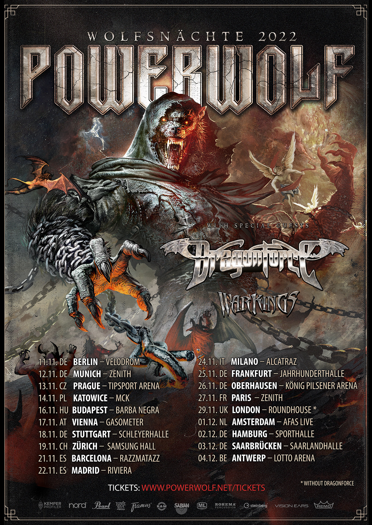 Dragonforce_admat Powerwolf EU tour 2022
